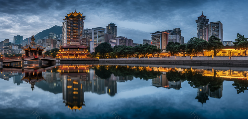 贵州贵阳岸边的甲秀楼,高清,摄影图,摄影图片,图片大全,摄影图免费下载